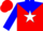 Silk - Red and white thirds, white star on blue yoke, blue sleeves