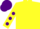 Silk - Yellow, Purple spots on sleeves, Purple cap