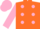 Silk - Orange, pink spots, spotted sleeves, pink cap