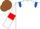 Silk - White, Royal Blue epaulets, White sleeves, Red armlets, Brown cap