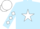 Silk - Light blue, white star, white diamonds on sleeves, white cap