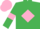 Silk - emerald Green, Pink diamond, armlets and cap