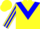 Silk - Yellow, yellow 'hp' on blue triangular panel, blue trangular panel on sleeves