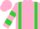 Silk - Pink, lime braces and 'sfs',  lime bars on sleeves, pink cap
