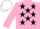 Silk - Pink, black stars, pink sleeves, white cap