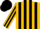 Silk - Gold, black stripes, black stripe on sleeves, black cap