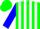 Silk - Green, white stripes, green band on blue sleeves, green cap