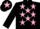 Silk - black, pink stars, black sleeves, pink star on cap