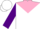 Silk - White, pink yoke, purple sleeves, white cap