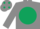 Silk - Grey, dark green disc and spots on cap