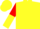 Silk - Yellow, red 'v 7', red and yellow diagonally halved sleeves
