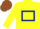 Silk - Yellow, Dark Blue hollow box, Brown cap