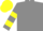 Silk - Grey, yellow circled 'jb', yellow bars on sleeves, yellow cap