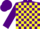 Silk - Purple, yellow blocks, purple cap