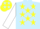 Silk - Light blue, yellow stars, white sleeves
