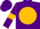 Silk - Purple, gold ball, gold armlets on sleeves, purple cap
