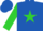 Silk - Royal blue, lime green star, royal blue hoops on lime green sleeves