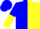 Silk - Blue and yellow halves, blue 'g'