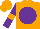 Silk - Orange, purple disc, orange armlets on purple sleeves, orange cap