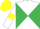 Silk - White and Emerald Green diabolo, White sleeves, Yellow armlets, Yellow cap