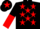 Silk - Black, red stars, halved sleeves, black cap, red star