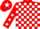Silk - Red and white check, red sleeves, white stars, red cap, white star