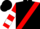 Silk - Black, red sash, white horse head on red shield, red and white bars on slvs