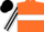 Silk - Neon orange, orange and black emblem on white hoop, white and black stripe on sleeves, black cap