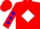 Silk - Red, blue 'f' on white diamond, red, white and blue diamonds on sleeves, red cap