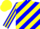 Silk - blue and yellow diagonal stripes, blue sleeves, yellow stripes, yellow cap