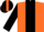 Silk - Orange, black panel, orange bars on black sleeves