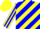 Silk - yellow, blue diagonal stripes, striped sleeves, yellow cap