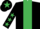 Silk - Black, emerald green stripe, black sleeves, emerald green stars, black cap, emerald green star