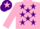 Silk - Pink, Purple stars, Pink sleeves, Purple cap, Pink star