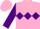 Silk - Pink, purple diamond hoop, purple diamond hoop on sleeves, pink cap