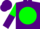 Silk - Purple, purple emblem on green ball, green and purple halved sleeves, purple cap