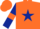 Silk - Orange, dark blue star, dark blue sleeves, orange armlets