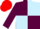 Silk - Maroon and Light Blue (quartered), Maroon sleeves, Red cap