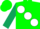 Silk - Mint green, large white spots, hunter green sleeves