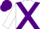 Silk - White, purple cross sashes,white sleeves, purple cap