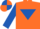 Silk - Orange, royal blue inverted triangle & sleeves, royal blue & orange quartered cap