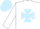 Silk - White, light blue maltese cross, white sleeves, light blue cap