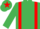 Silk - Emerald green, red braces, red star on cap