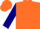 Silk - Orange & navy blue triangular thirds, orange chevrons on navy blue sleeves