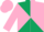 Silk - Hunter green, pink diagonal quarters, green and pink quartered sleeves, pink cap