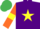 Silk - Purple, yellow star, orange sleeves, yellow armlets, emerald green cap