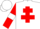 Silk - White, red cross of lorraine, red sleeves, white armlets