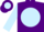 Silk - Purple, horse and dog emblem on light blue ball, purple hoops on light blue slvs
