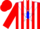 Silk - Red & white panels, white star on blue v yoke, red sleeves