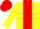 Silk - Yellow, red stripe, red hoop on yellow sleeves, red cap